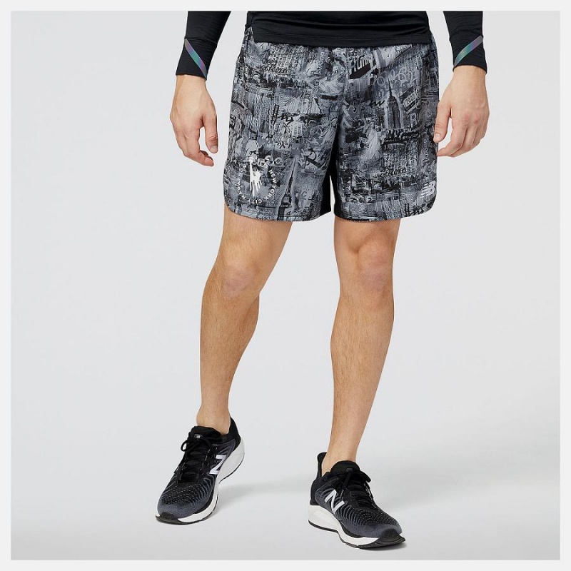 Short New Balance NYC Marathon Printed Impact Run 7 Inch Hombre Multicolor | EC 1439SO