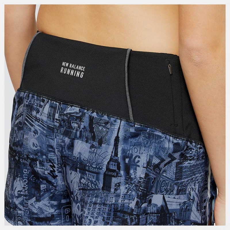 Short New Balance NYC Marathon Printed Impact Run 3in Mujer Azules | EC 2142DN