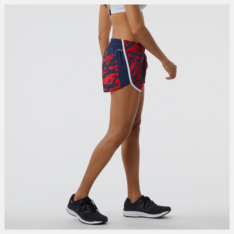 Short New Balance Printed Accelerate 2.5 inch Mujer Negras Rojas | EC 2143FM