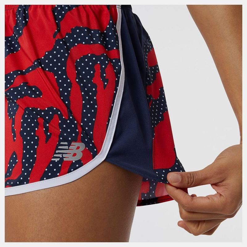 Short New Balance Printed Accelerate 2.5 inch Mujer Negras Rojas | EC 2143FM