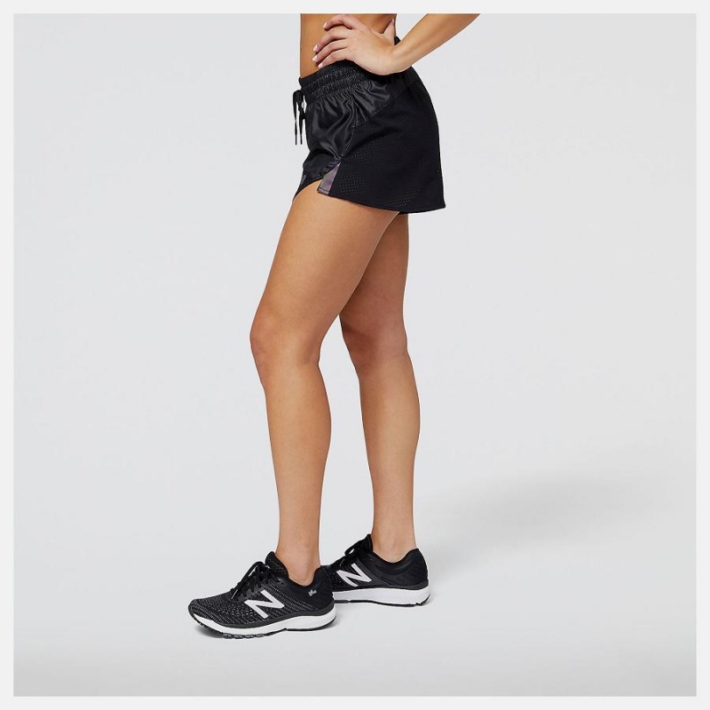 Short New Balance Q Speed Mujer Negras | EC 2146JJ