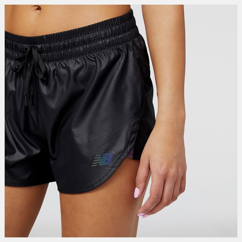 Short New Balance Q Speed Mujer Negras | EC 2146JJ