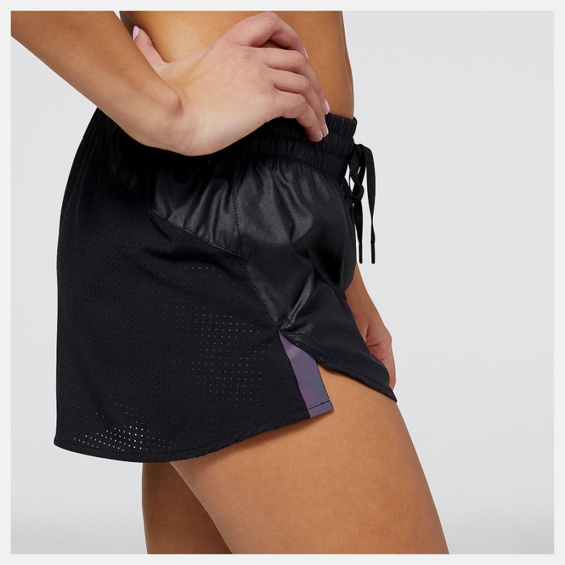 Short New Balance Q Speed Mujer Negras | EC 2146JJ