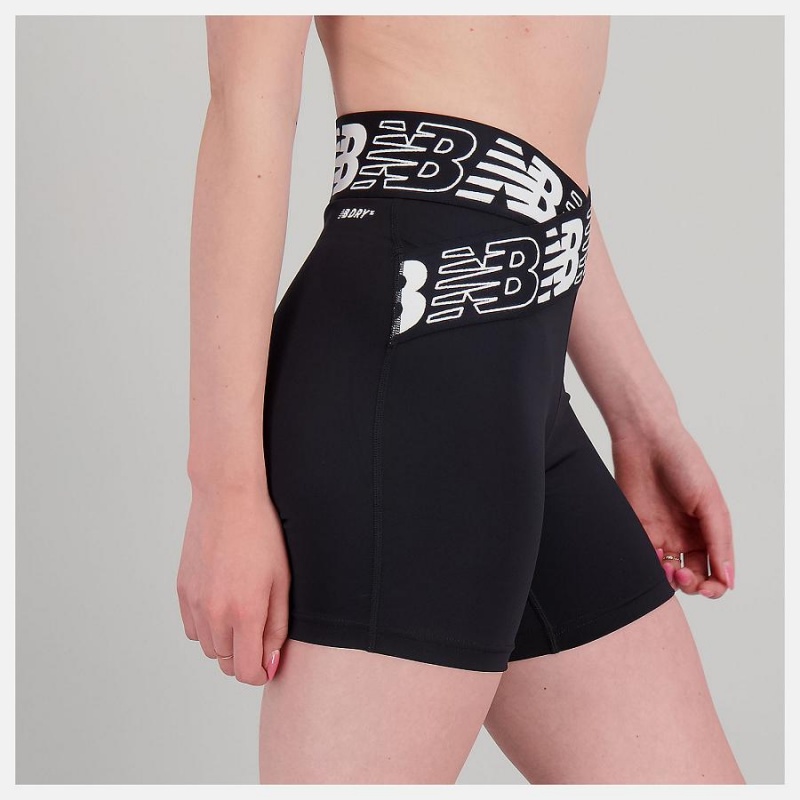 Short New Balance Relentless Fitted Mujer Negras | EC 2148LH