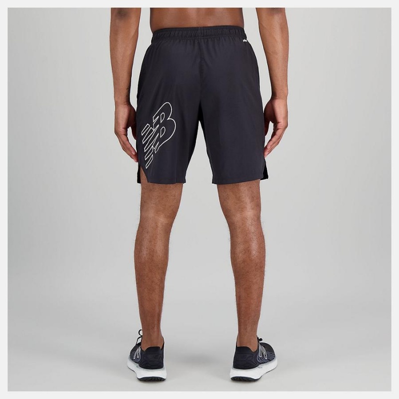 Short New Balance Tenacity Woven Logo 9 inch Hombre Negras | EC 1458TV