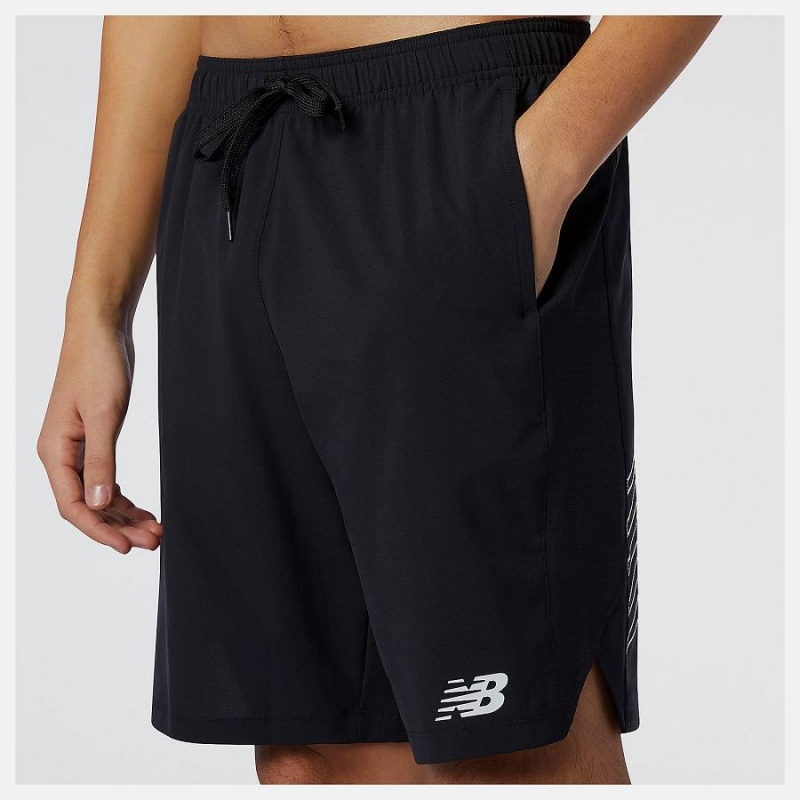 Short New Balance Tenacity Woven Logo 9 inch Hombre Negras | EC 1458TV
