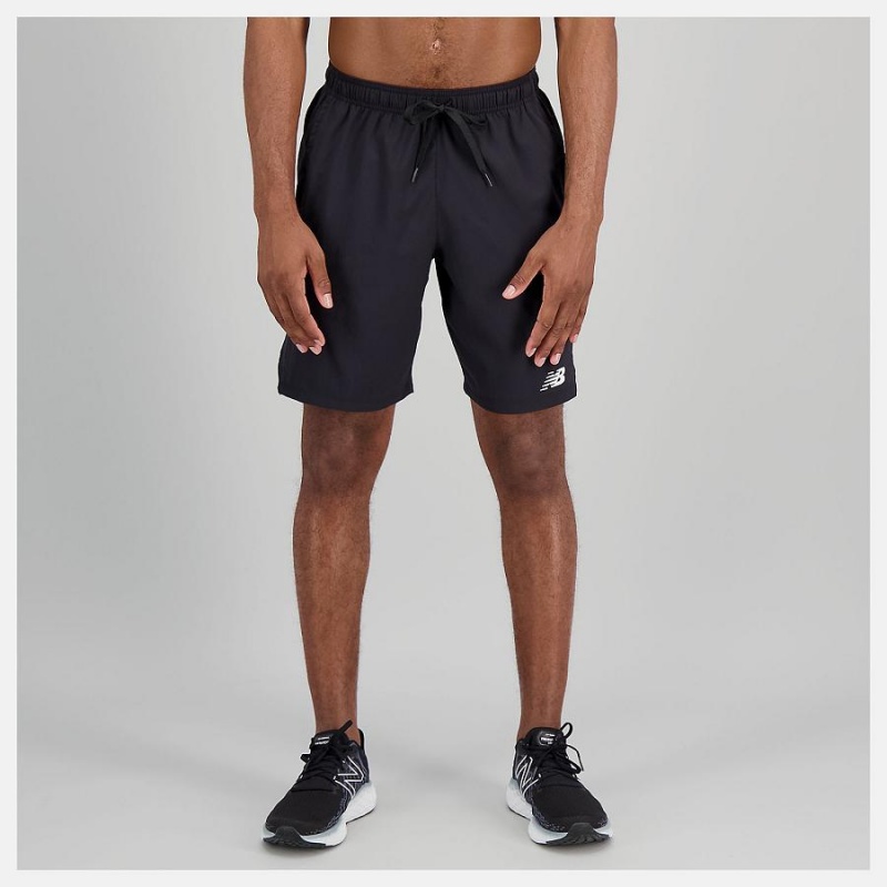 Short New Balance Tenacity Woven Logo 9 inch Hombre Negras | EC 1458TV