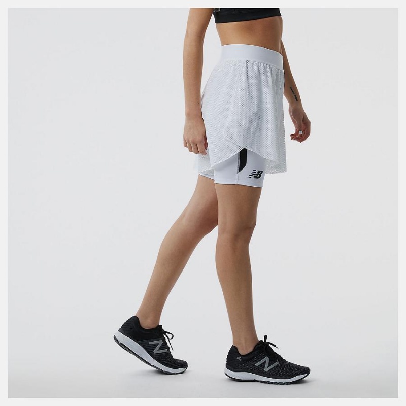 Short New Balance Tournament Mesh Mujer Blancas | EC 2153BC