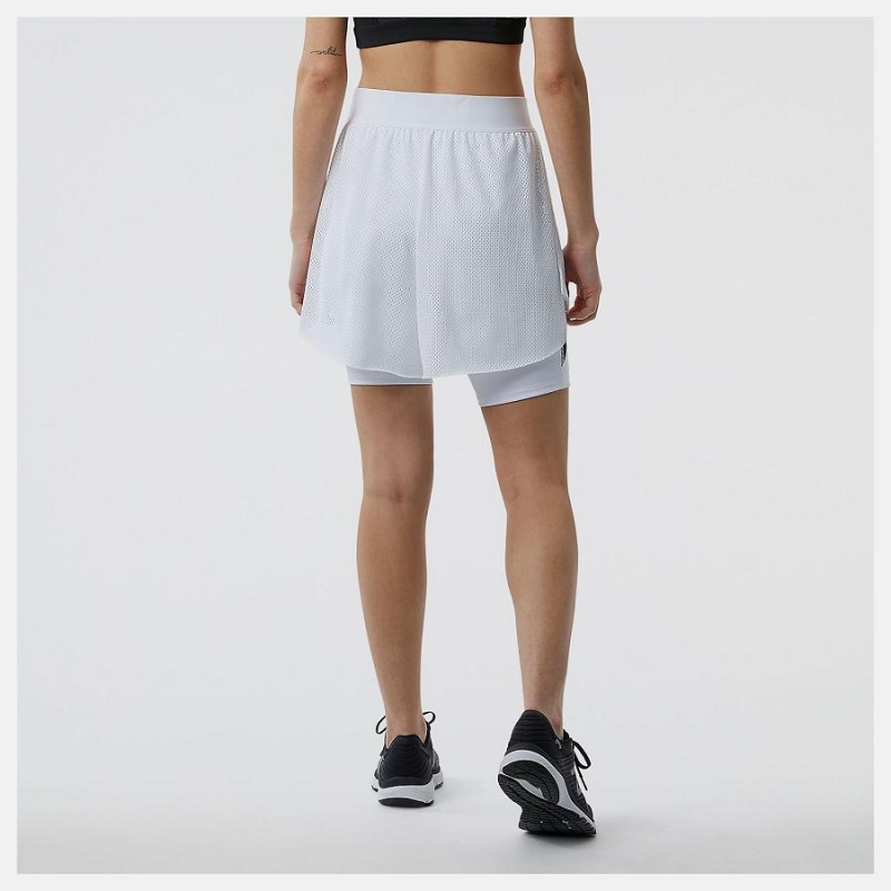 Short New Balance Tournament Mesh Mujer Blancas | EC 2153BC