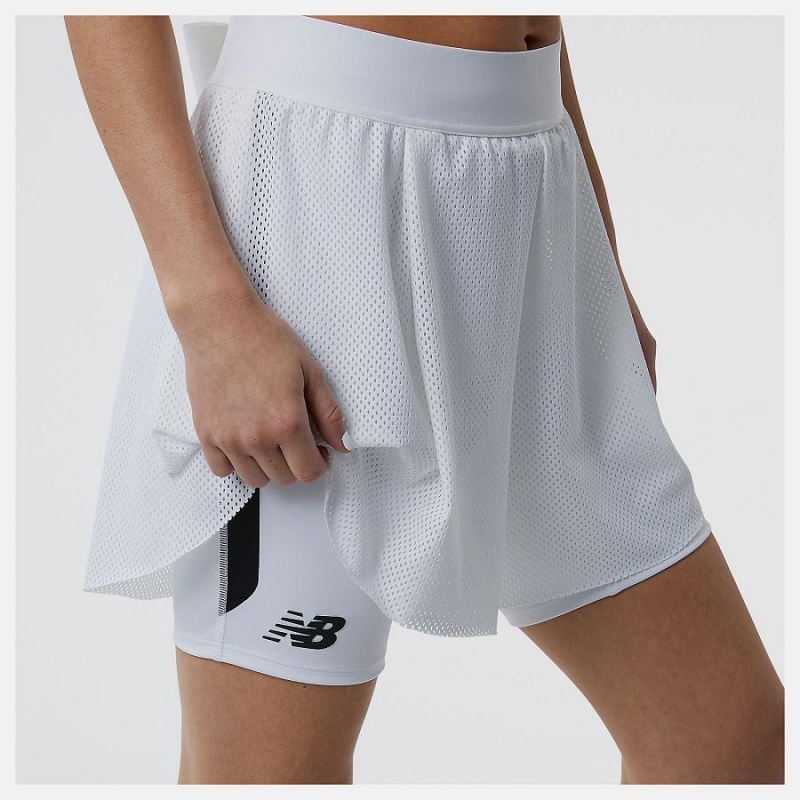 Short New Balance Tournament Mesh Mujer Blancas | EC 2153BC