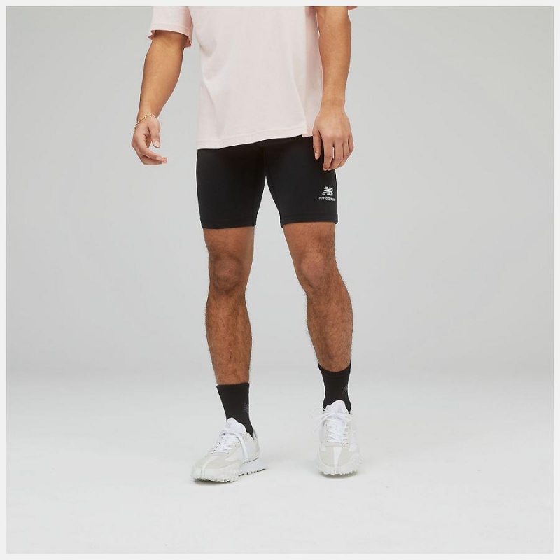 Short New Balance Uni-ssentials Cotton Legging Hombre Negras | EC 1462OR