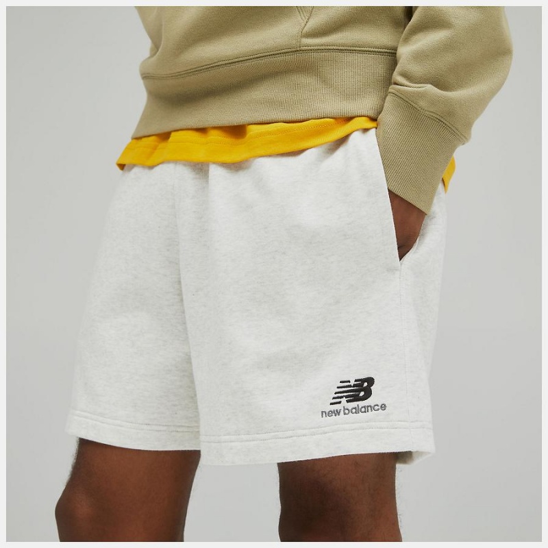 Short New Balance Uni-ssentials French Terry Mujer Blancas | EC 2155MA