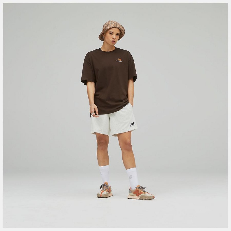 Short New Balance Uni-ssentials French Terry Mujer Blancas | EC 2155MA