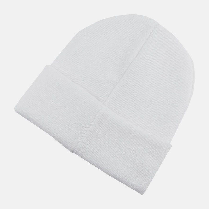 Sombreros New Balance Cuffed Linear Logo Mujer Blancas | EC 1974QZ