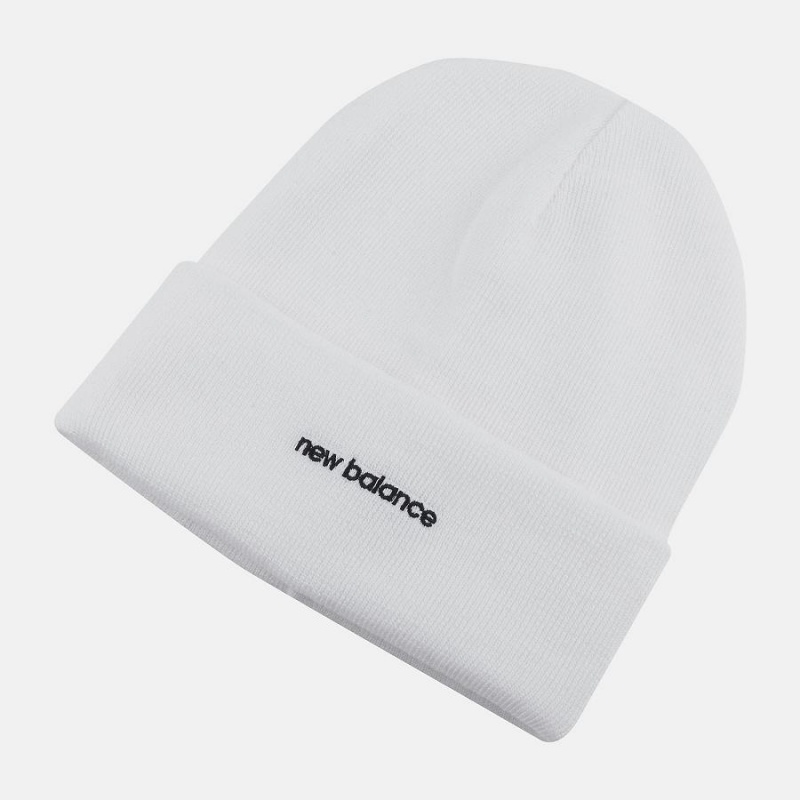 Sombreros New Balance Cuffed Linear Logo Mujer Blancas | EC 1974QZ