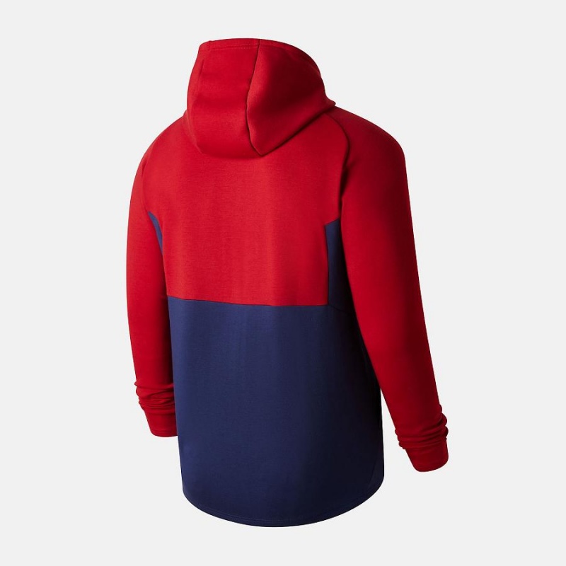 Sudadera con Capucha New Balance AS Roma Travel Zip Thru Hoody Hombre Azules Rojas | EC 1303YU