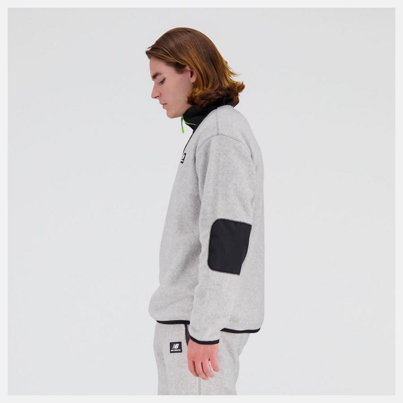 Sudadera con Capucha New Balance AT Spinnex 1/4 Zip Hombre Gris | EC 1304UT