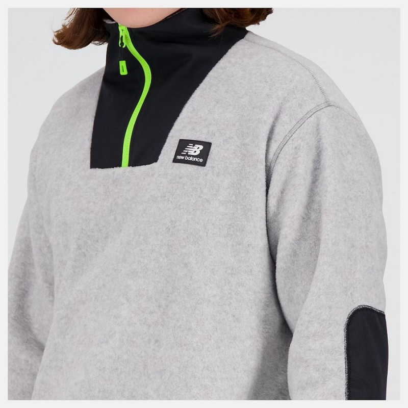Sudadera con Capucha New Balance AT Spinnex 1/4 Zip Hombre Gris | EC 1304UT