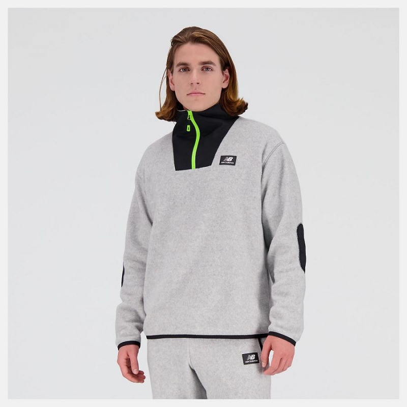 Sudadera con Capucha New Balance AT Spinnex 1/4 Zip Hombre Gris | EC 1304UT