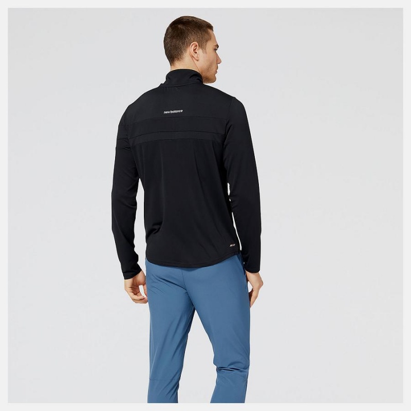 Sudadera con Capucha New Balance Accelerate Half Zip Hombre Negras | EC 1302TV