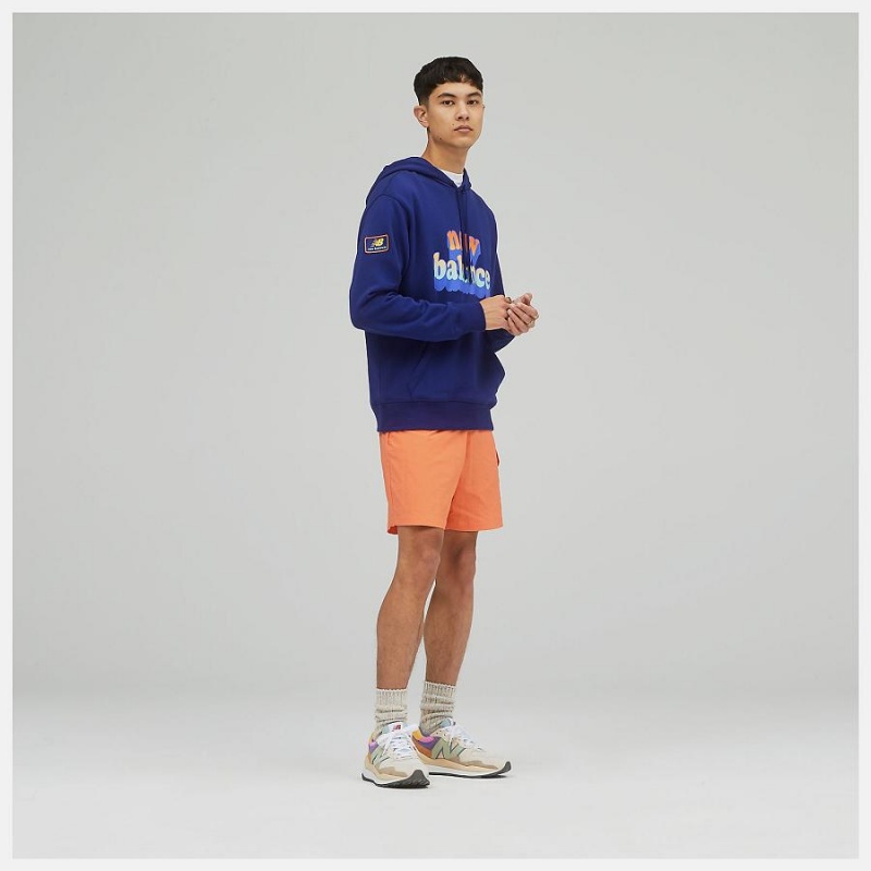 Sudadera con Capucha New Balance Athletics Day Tripper Hombre Azules | EC 1307PQ