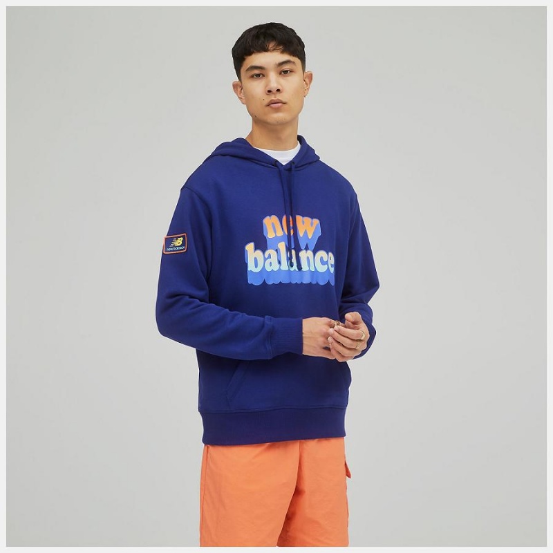 Sudadera con Capucha New Balance Athletics Day Tripper Hombre Azules | EC 1307PQ