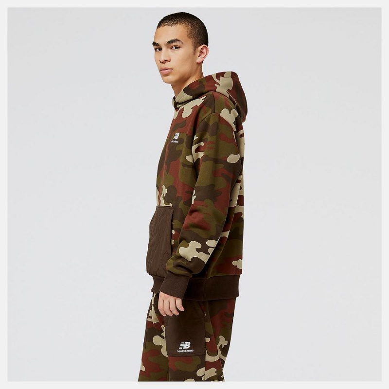 Sudadera con Capucha New Balance Athletics Camo Fleece Hombre Camuflaje | EC 1306OR