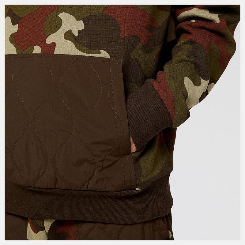 Sudadera con Capucha New Balance Athletics Camo Fleece Hombre Camuflaje | EC 1306OR