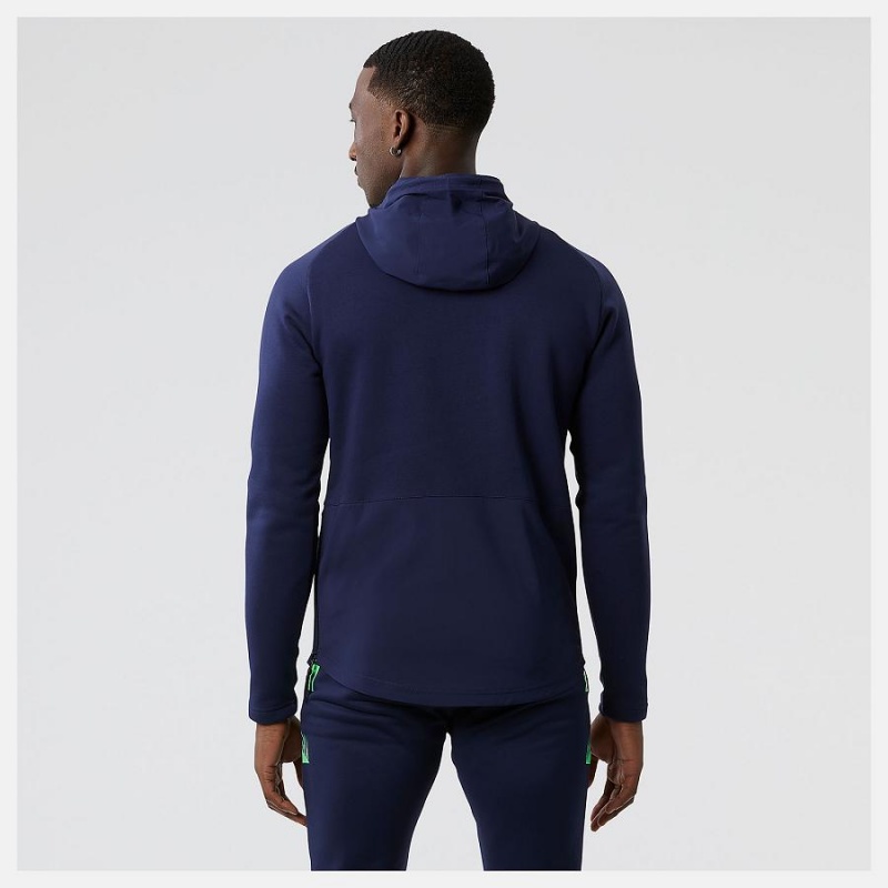 Sudadera con Capucha New Balance Athletic Club Overhead Hoody Hombre Azul Marino | EC 1305IS