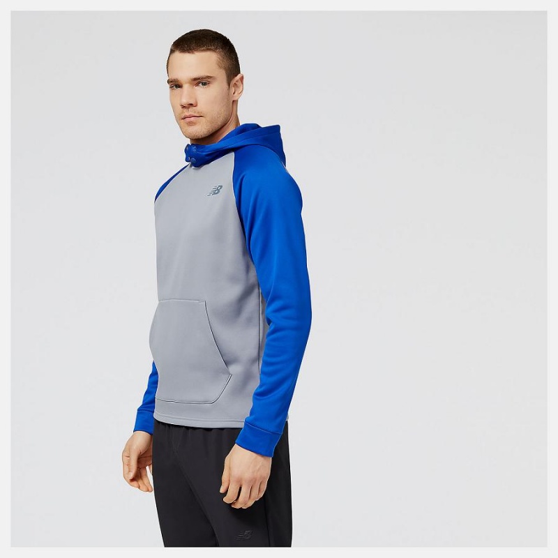 Sudadera con Capucha New Balance Baseball Pull Over Hombre Gris Azules | EC 1311FM