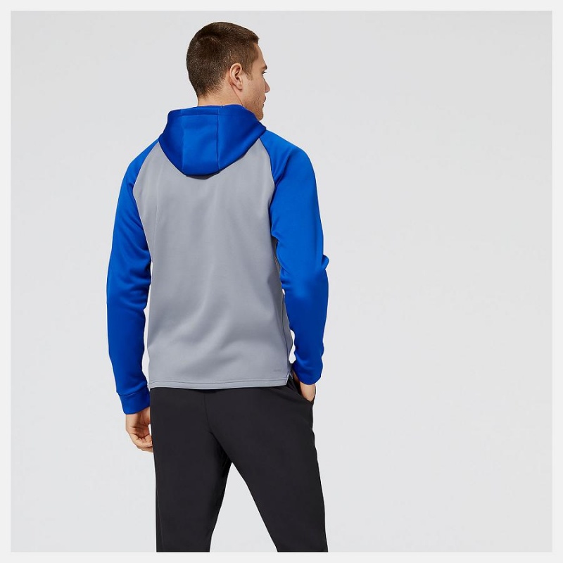 Sudadera con Capucha New Balance Baseball Pull Over Hombre Gris Azules | EC 1311FM