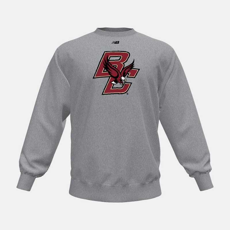 Sudadera con Capucha New Balance Crew Fleece (Boston College) Hombre Gris | EC 1315KI