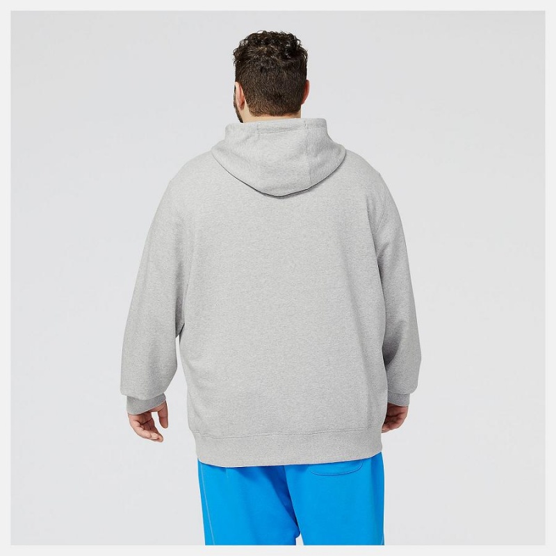 Sudadera con Capucha New Balance Essentials Stacked Logo Po Hombre Gris | EC 1321BC