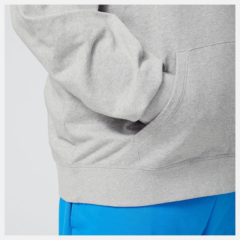 Sudadera con Capucha New Balance Essentials Stacked Logo Po Hombre Gris | EC 1321BC