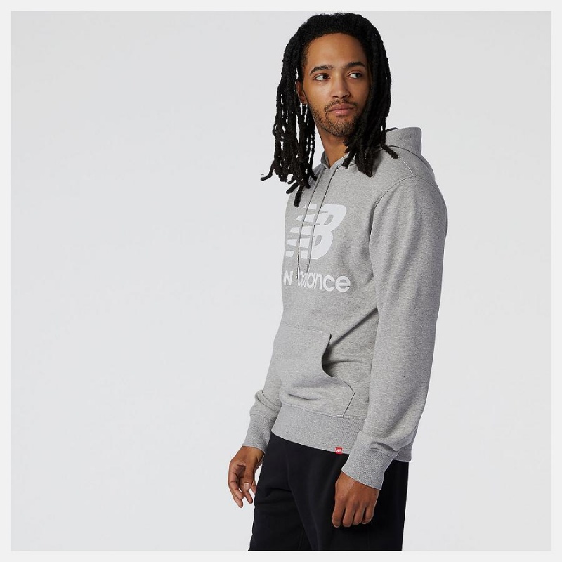 Sudadera con Capucha New Balance Essentials Pullover Hombre Gris | EC 1319CE
