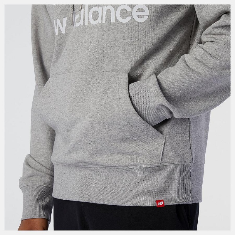 Sudadera con Capucha New Balance Essentials Pullover Hombre Gris | EC 1319CE