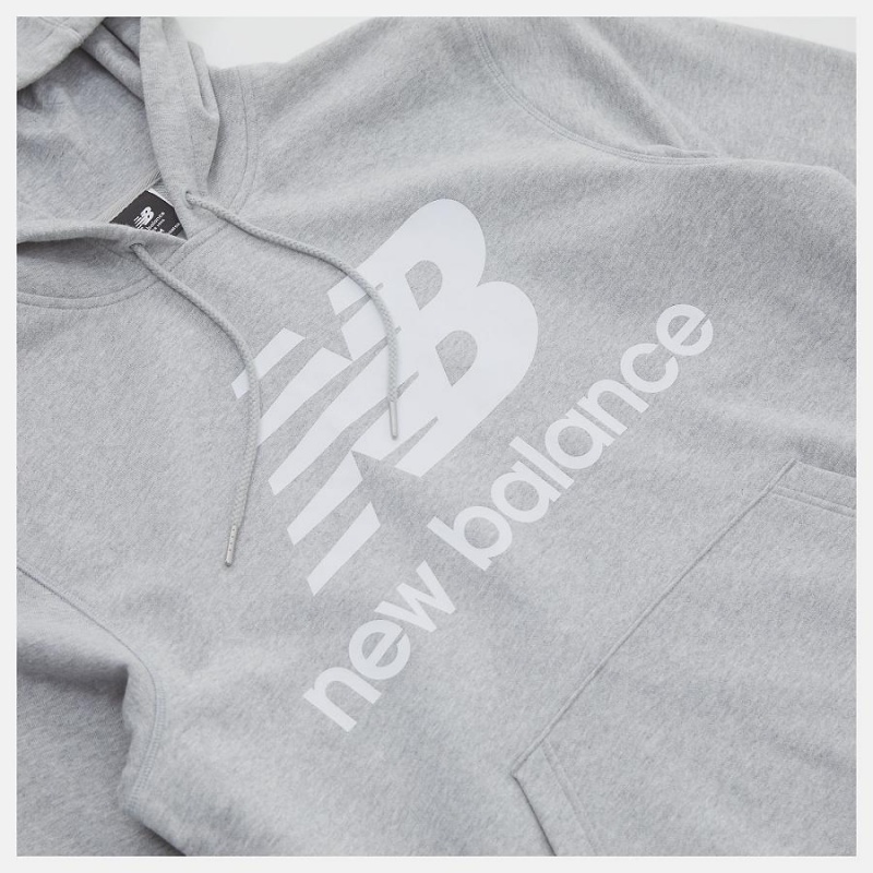Sudadera con Capucha New Balance Essentials Pullover Hombre Gris | EC 1319CE