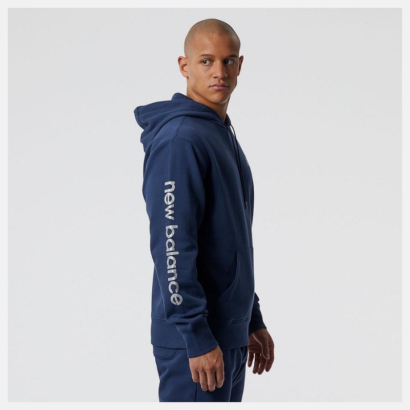 Sudadera con Capucha New Balance Essentials Metallic Hombre Azules | EC 1318XF