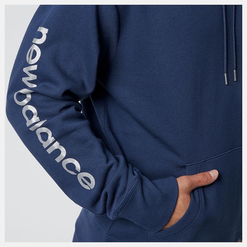 Sudadera con Capucha New Balance Essentials Metallic Hombre Azules | EC 1318XF