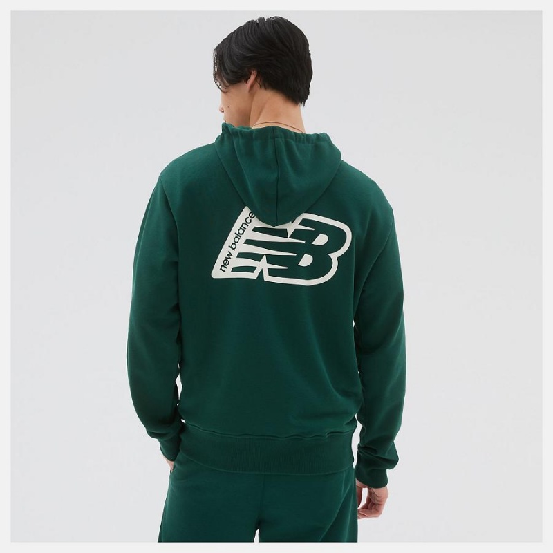 Sudadera con Capucha New Balance Essentials Fleece Hombre Verde | EC 1317ZG