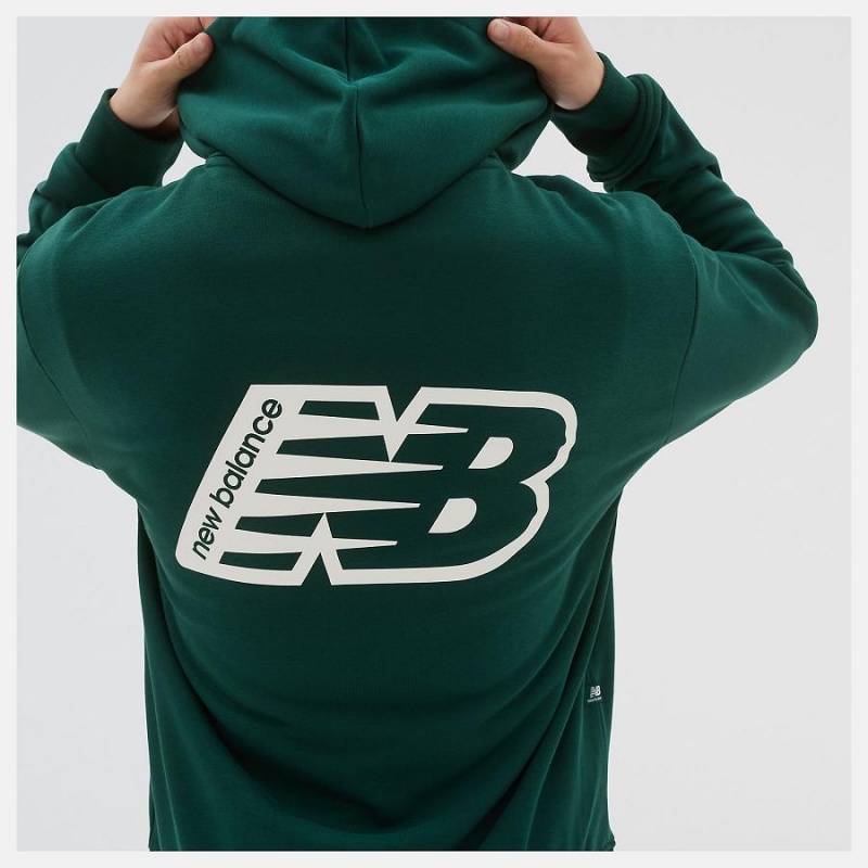 Sudadera con Capucha New Balance Essentials Fleece Hombre Verde | EC 1317ZG