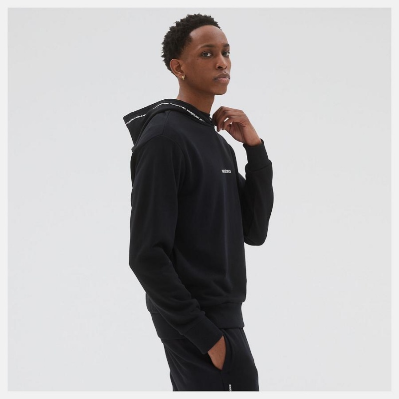 Sudadera con Capucha New Balance Essentials Fleece Hombre Negras | EC 1316LH