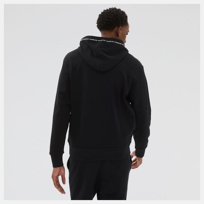 Sudadera con Capucha New Balance Essentials Fleece Hombre Negras | EC 1316LH