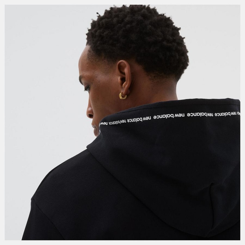 Sudadera con Capucha New Balance Essentials Fleece Hombre Negras | EC 1316LH