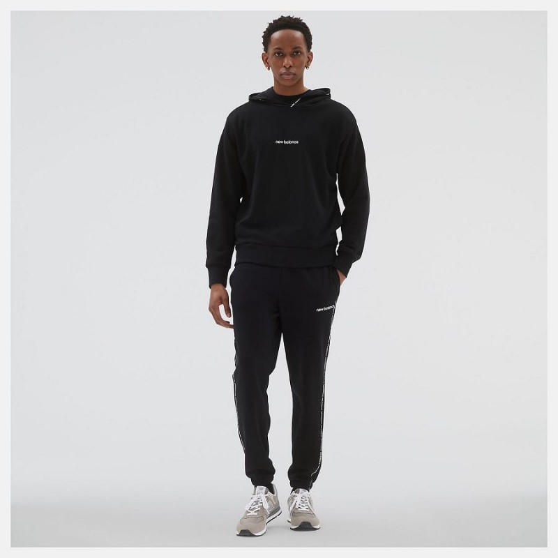 Sudadera con Capucha New Balance Essentials Fleece Hombre Negras | EC 1316LH