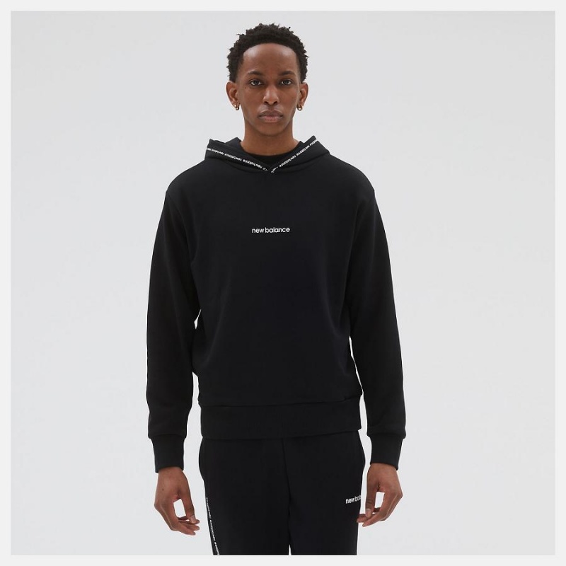 Sudadera con Capucha New Balance Essentials Fleece Hombre Negras | EC 1316LH