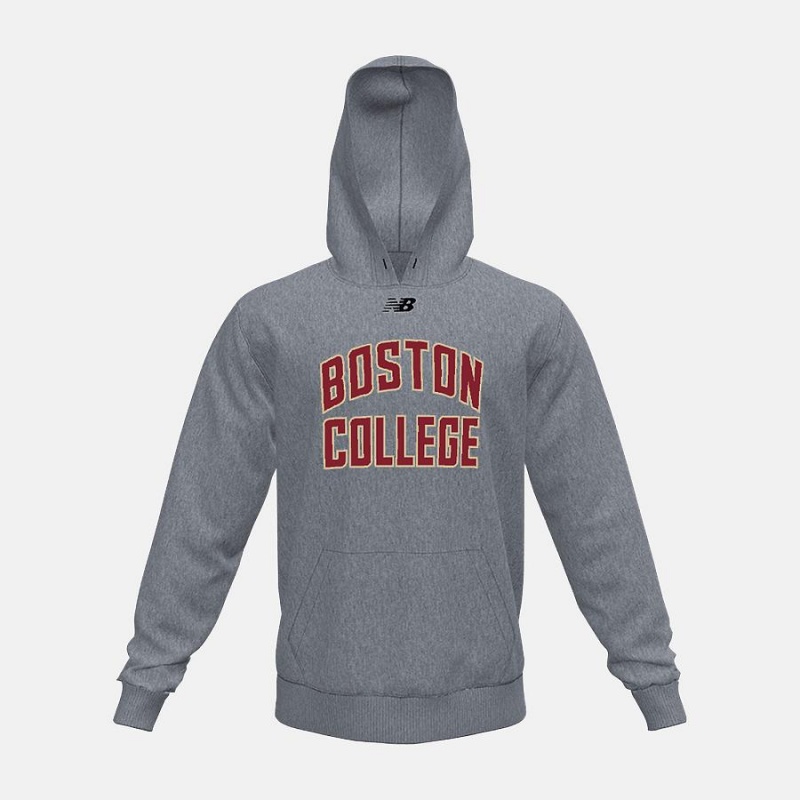 Sudadera con Capucha New Balance Fleece (Boston College) Hombre Gris Oscuro | EC 1324QZ