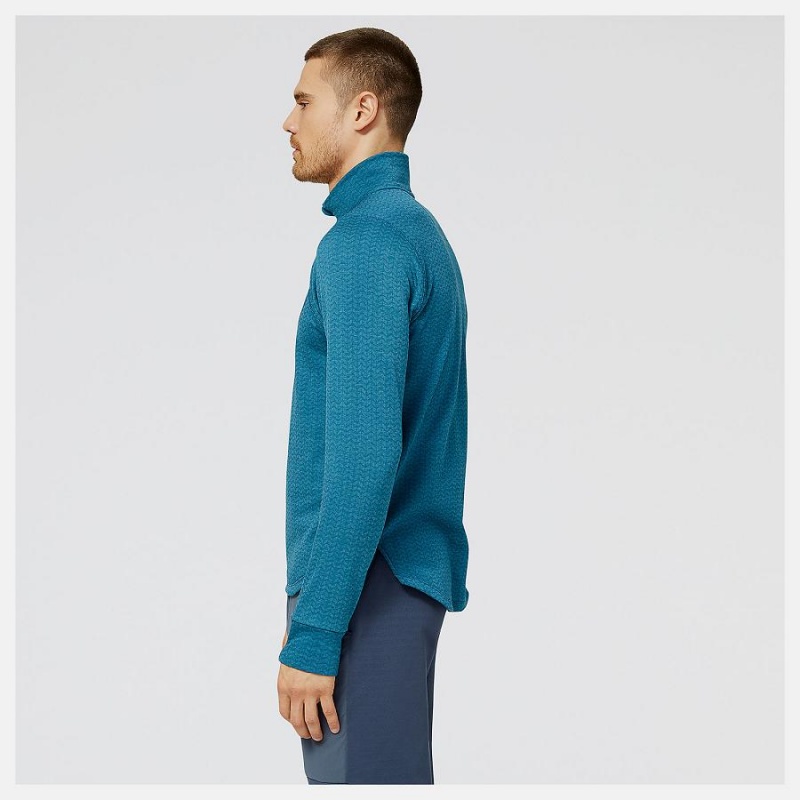 Sudadera con Capucha New Balance Heat Grid Half Zip Hombre Azules | EC 1326EX