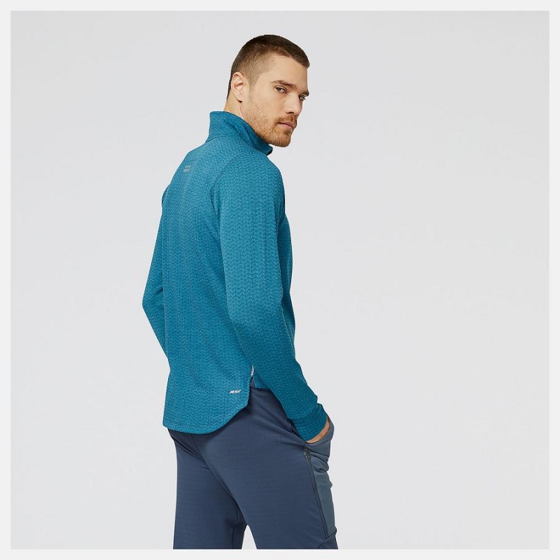 Sudadera con Capucha New Balance Heat Grid Half Zip Hombre Azules | EC 1326EX