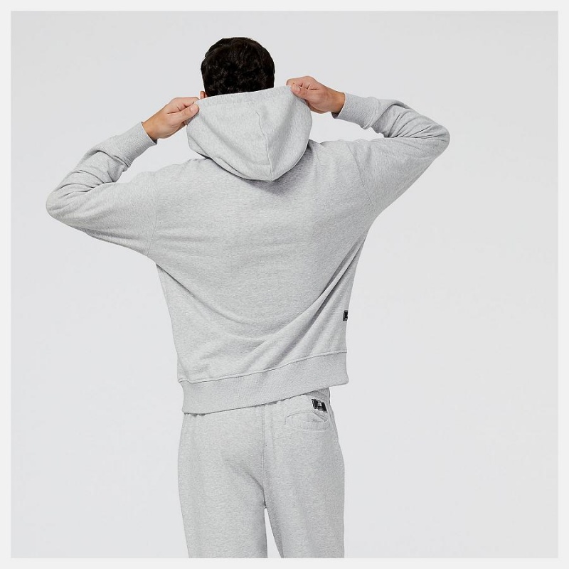 Sudadera con Capucha New Balance Hoops Fundamentals Hombre Gris | EC 1327RW